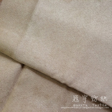 Tissu en cuir de polyester de daim faux sans support pour le textile à la maison